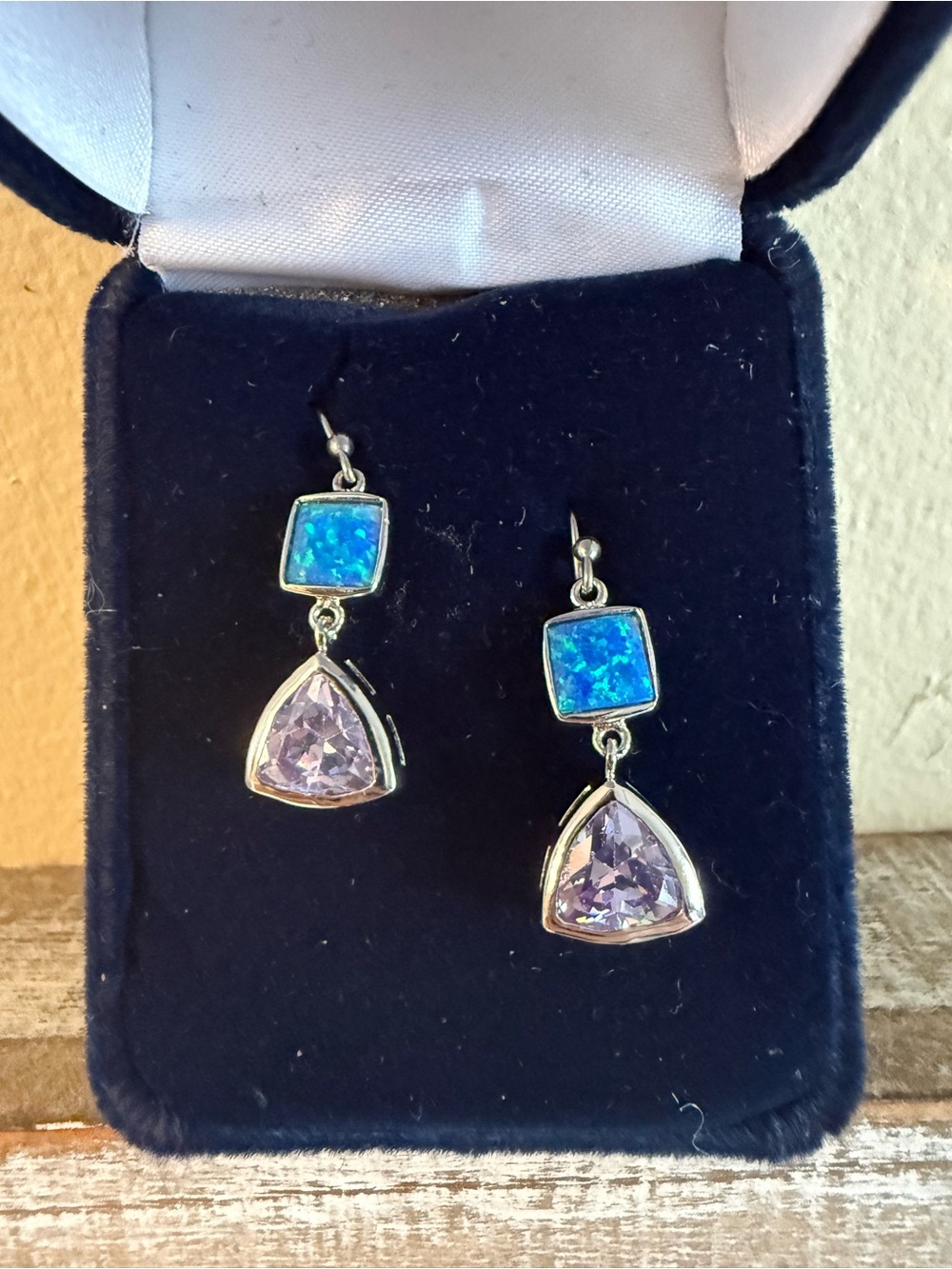 Montana Silversmiths Blue Opal and Lavender Drop Earrings